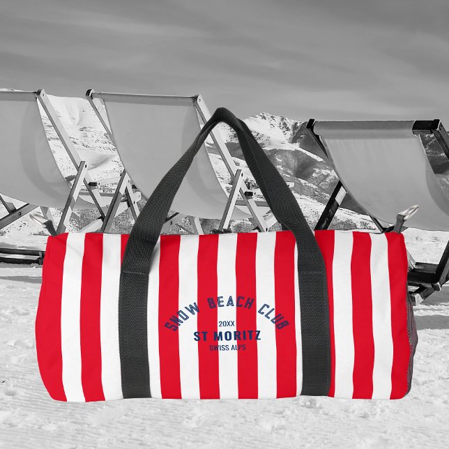 Bolso De Deporte Pequeño Snow Beach Club Red Cabana Stripe Monograma (Subido por el creador)