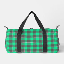 Bolso De Deporte Pequeño Spring Green and Finlandia Black Plaid