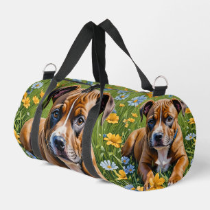Bolso De Deporte Pequeño Springtime Staffordshire Bull Terrier Puppy,