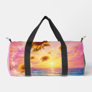 Bolso De Deporte Pequeño Sueño Marino de Girasoles: Atardecer en la Playa