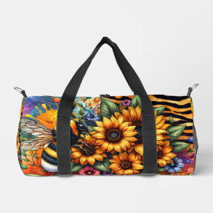 Bolso De Deporte Pequeño Sunflowers, Bumblebee Animal Print