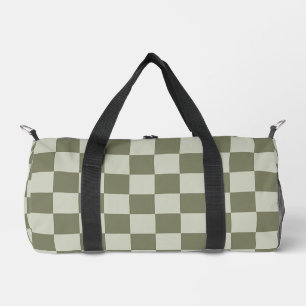 Bolso De Deporte Pequeño Tablero de cheques verde de sabio