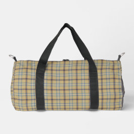 Bolso De Deporte Pequeño Tan and Wedgewood Blue Plaid
