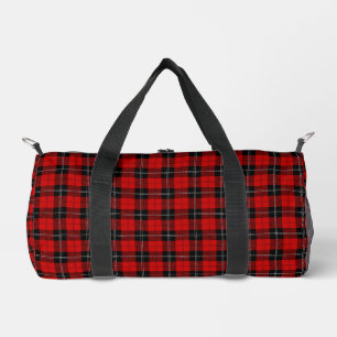 Bolso De Deporte Pequeño Tartan Rojo y Negro Escocés