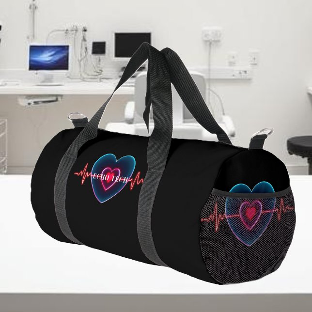 Bolso De Deporte Pequeño Tecnología de Echo | latido | EKG (Echo tech _ Heartbeat _ EKG Duffle Bag- Cardiac Sonographer)
