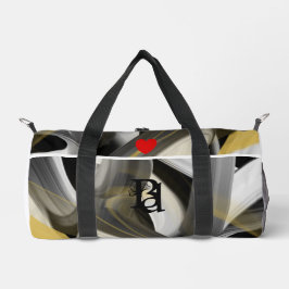 Bolso De Deporte Pequeño Tendencia de bolsita de duffel blanco Resumen Oro