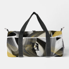 Bolso De Deporte Pequeño Tendencia de bolsita de duffel blanco Resumen Oro