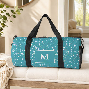 Bolso De Deporte Pequeño Terrazo Turquesa Monograma Personalizado