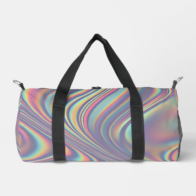 Bolso De Deporte Pequeño Textura de giro holográfico iridiscente (Anverso)