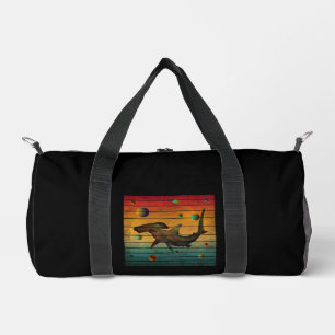 Bolso De Deporte Pequeño Tiburón Espacial Antiguo Divertido