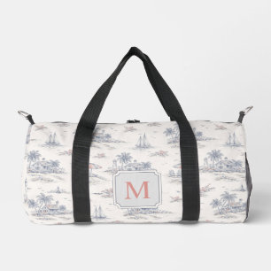 Bolso De Deporte Pequeño Toile Monograma Tropical Costero Azul Francés