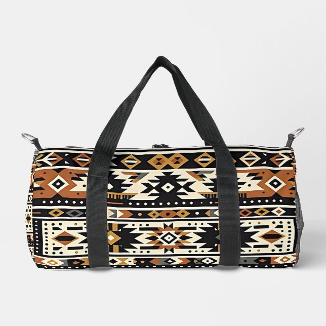 Bolso De Deporte Pequeño Tono geométrico tribal terrestre (Anverso)