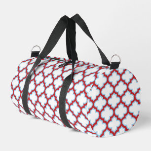 Bolso De Deporte Pequeño Trellis blanca y roja, Entramado, Quatrefoil