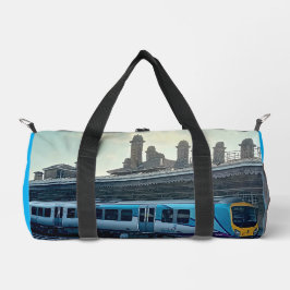 Bolso De Deporte Pequeño Tren azul claro y amarillo