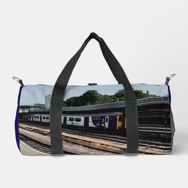 Bolso De Deporte Pequeño Tren azul y blanco (Anverso)