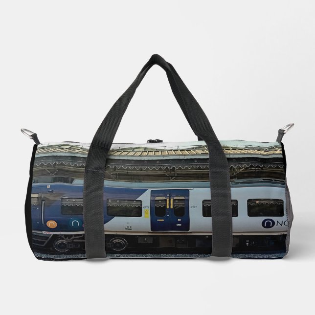 Bolso De Deporte Pequeño Tren azul y gris (Anverso)