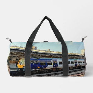 Bolso De Deporte Pequeño Tren azul y plata