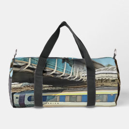 Bolso De Deporte Pequeño Tren de cimarrones y nata