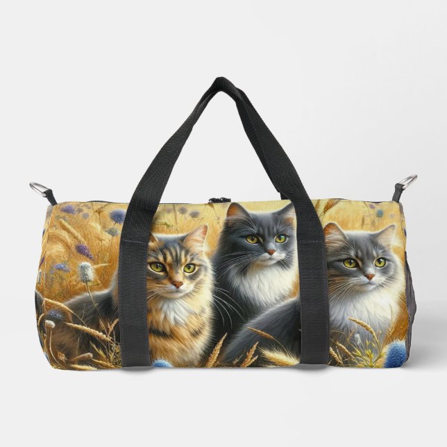 Bolso De Deporte Pequeño Tres gatos / Gato Lover (Anverso)