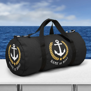Bolso De Deporte Pequeño Tu barco o tu nombre Anchor estrella del Laurel de