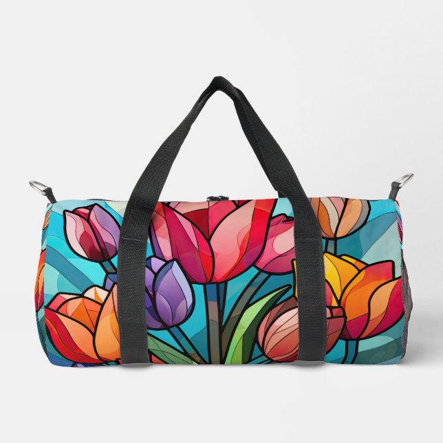 Bolso De Deporte Pequeño Tulipanes de vidrio templado (Anverso)