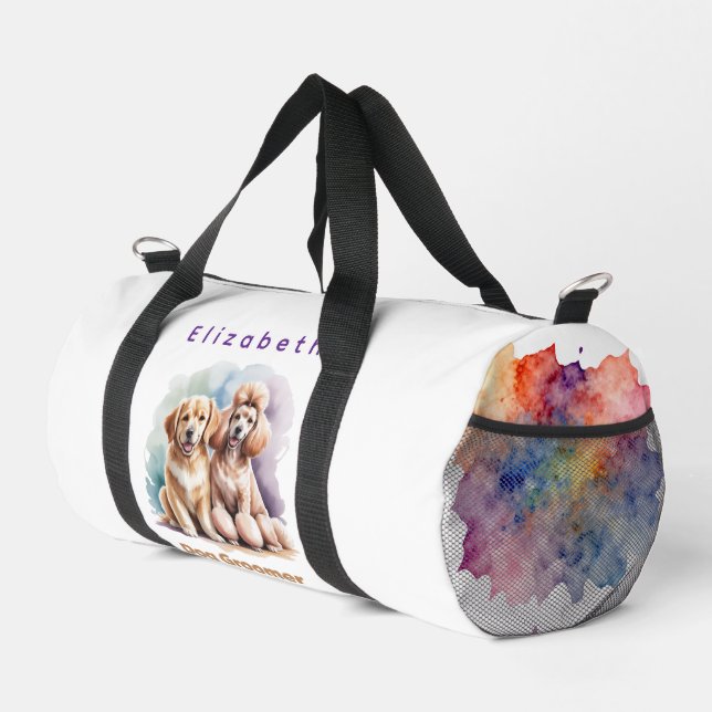 Bolso De Deporte Pequeño Two Dogs Groomer Personalized (Esquina derecha)