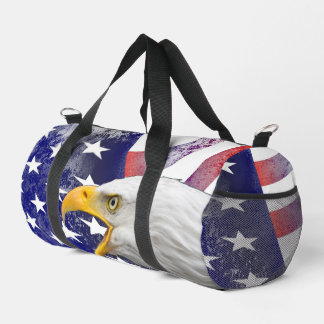Bolso De Deporte Pequeño Usa flag and bald eagle