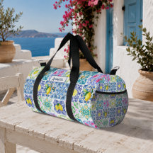 Verano Azul Amarillo Cítrico Azulejo Siciliano