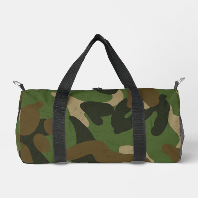 Bolso De Deporte Pequeño Verde Camuflaje (Anverso)