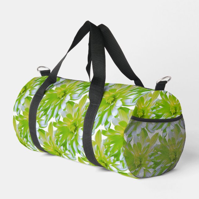 Bolso De Deporte Pequeño Verde dulce floral floral verde margarita verde (Esquina derecha)