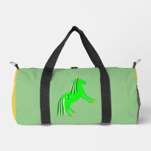 Bolso De Deporte Pequeño Verde irlandés lindo y unicornio de oro