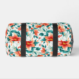 Bolso De Deporte Pequeño Vibrant Orange Floral Garden Pattern - Elegant Tea