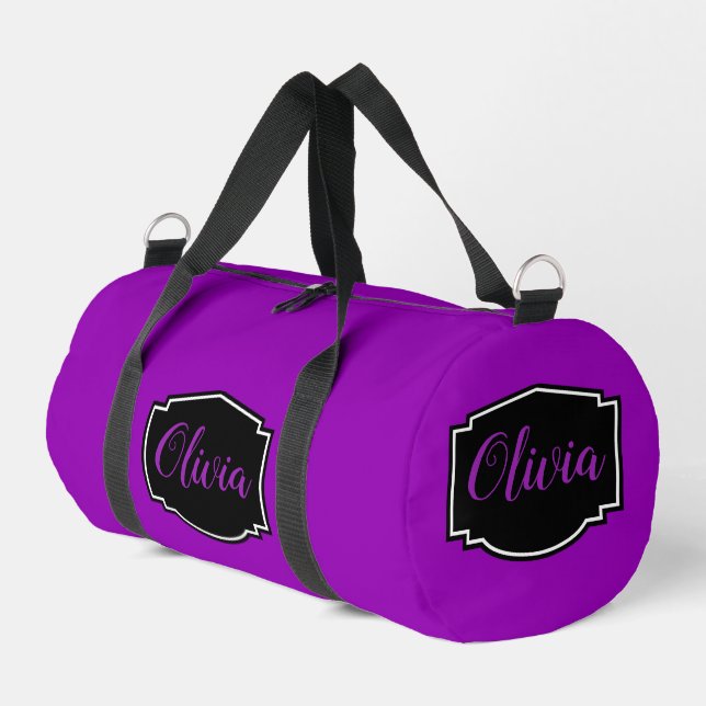 Bolso De Deporte Pequeño Vibrante, audaz Fuchsia Purple Personalizada (Esquina izquierda)