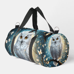 Bolso De Deporte Pequeño Vigilia lunar: Lechuza Blanca