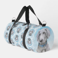 Weimaraner Pintura Plata Gris Original Perro Arte