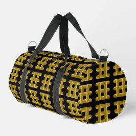 Bolso De Deporte Pequeño Wired Golden Cord Squared Pattern Gold On Black 
