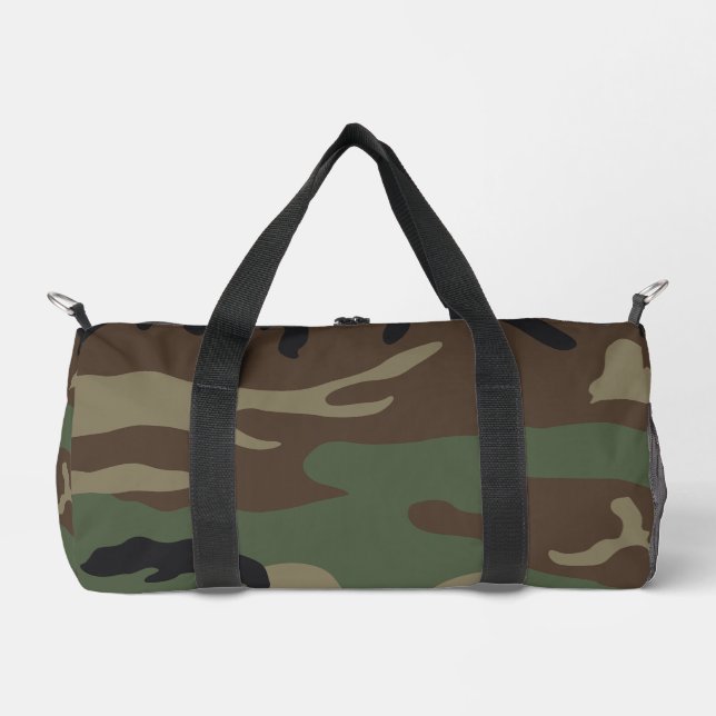 Bolso De Deporte Pequeño Woodland Military Camouflage Pattern (Anverso)
