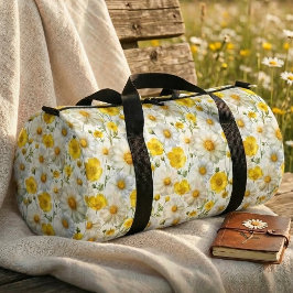 Bolso De Deporte Pequeño Yellow Watercolor Wildflower Pattern