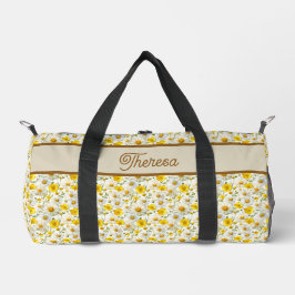 Bolso De Deporte Pequeño Yellow Wildflowers Pattern Monogram Name