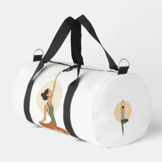 Bolso De Deporte Pequeño Yoga Pose Monoline Earthy Tones |