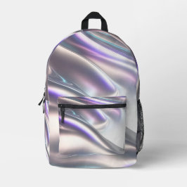 Bolso de escuela metálica iridiscente 3D