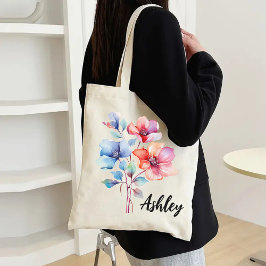Bolso de Flores de Acuarela Personalizadas para Da