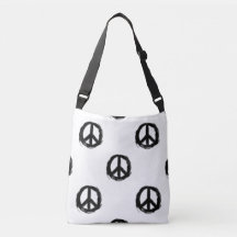 bolso de fondo cruzado de diseño de signo de paz e