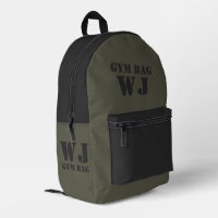 Bolso de Gimnasio Verde Militar con Nombre Persona