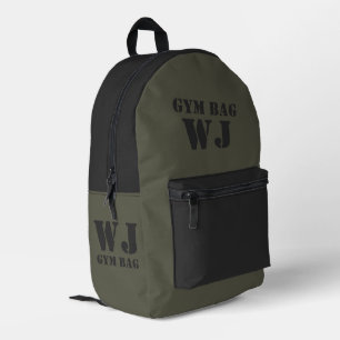 Bolso de Gimnasio Verde Militar con Nombre Persona