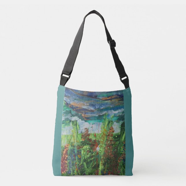 Bolso de hombro de tote impreso en el jardín de ve (Anverso)