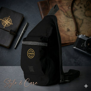 Bolso de hombro negro duradero con detalles de emp