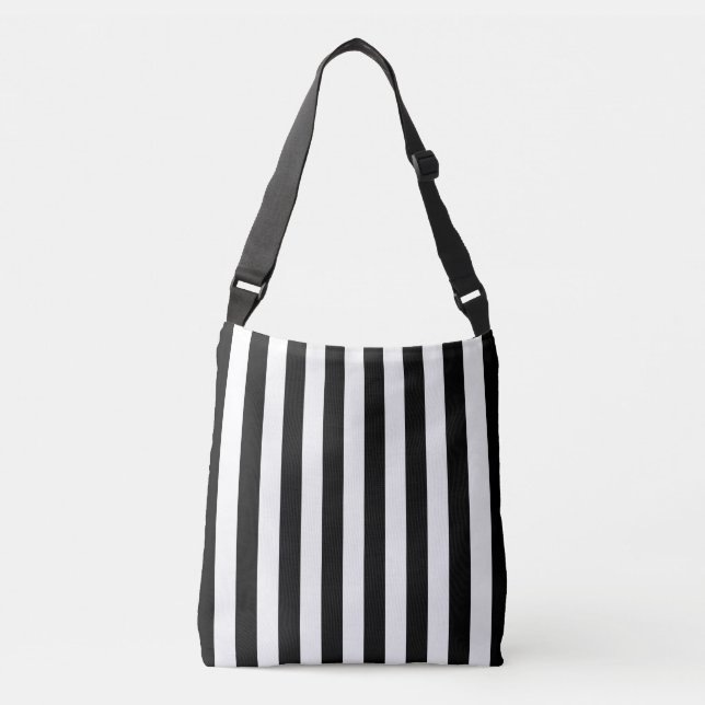bolso de hombro rayado blanco y negro (Anverso)