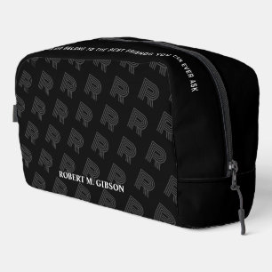 Bolso de inodoro del patrón inicial negro para hom
