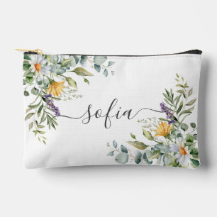 Bolso de inodoro floral personalizado - nombre y m